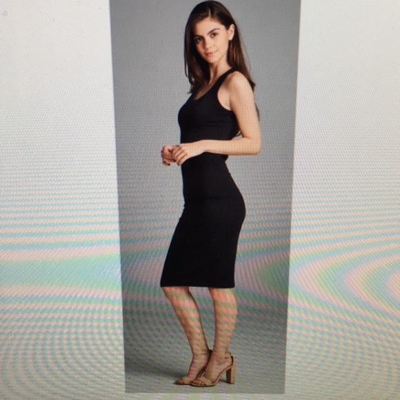 Last one-Black Racerback Midi Dress Small - Picture 3 of 3